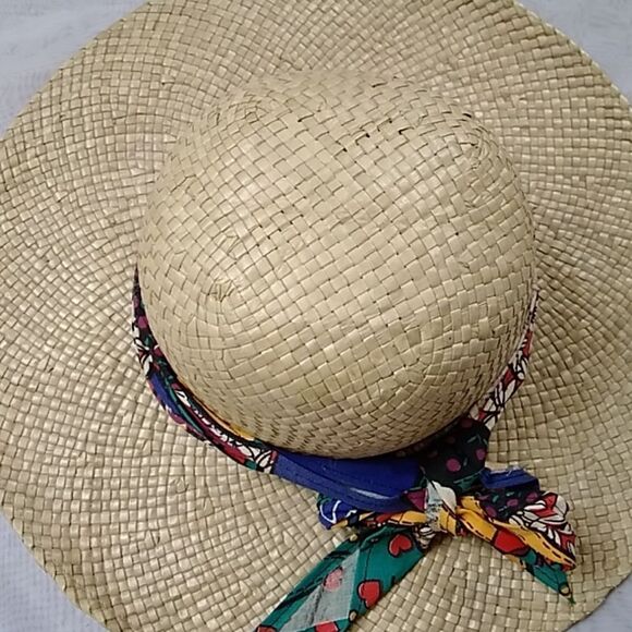 VTG Handmade Summer Straw Happy Cappeers By The Field Company Los Angeles CA Hat main image 15